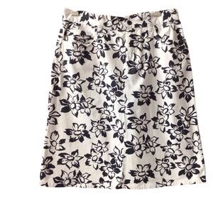 Polo by Ralph Lauren Black Floral Midi Skirt size 10